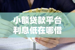 小额贷款平台利息低在哪借比较容易？类似强制下款的6个口子参考