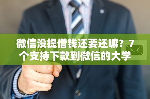 微信没提借钱还要还嘛？7个支持下款到微信的大学生可以使用的软件