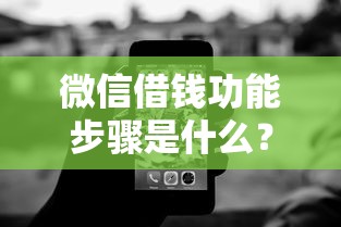 微信借钱功能步骤是什么？10000元无门槛借款平台推荐，6个黑户呆账强制下款的软件盘点