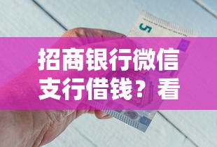 招商银行微信支行借钱？看看这6个贷款平台有没有能下款的