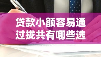 贷款小额容易通过拢共有哪些选择？7个良心贷款平台详解