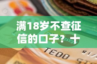 满18岁不查征信的口子?十个逾期也不怕的良心贷款平台 满18岁不查征信的口子?十个逾期也不怕的良心贷款平台